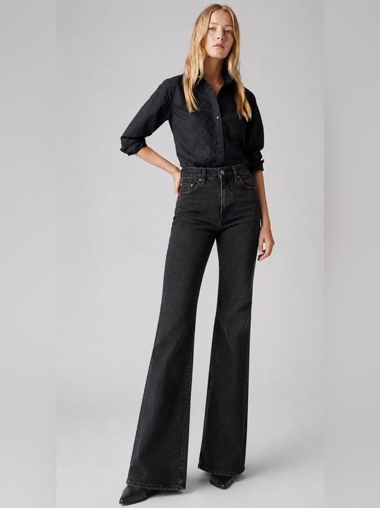 Levi's Denim - Levi’s Premium Ribcage Boot Jeans Black Wash High Rise Button Fly Women’s